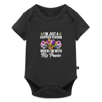 Pansy Seeds Pansies for Outdoors Pansy Flower - Baby Premium short-sleeve bodysuit - black - Front