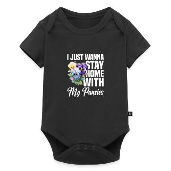 Pansy Seeds Pansies for Outdoors Pansy Flower - Baby Premium short-sleeve bodysuit - black - Front