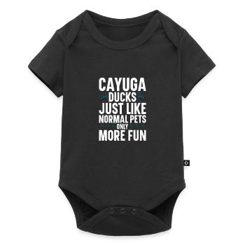 Cayuga Duck Owner Stuffed Animal Enclosure Toys - Baby Premium short-sleeve bodysuit - black - Front