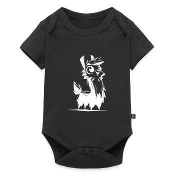 Cuddly Kids Baby Llama Pencil Sketch Style - Baby Premium short-sleeve bodysuit - black - Front