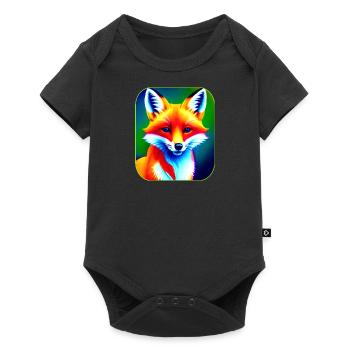 Renard coloré mignon - Body à manches courtes Premium Bébé - noir - Devant