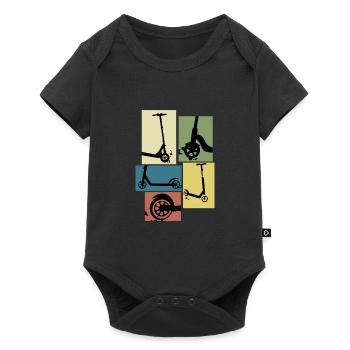 Roller vintage rollerfahrer geschenk - Baby Premium Kurzarmbody - Schwarz - Vorne