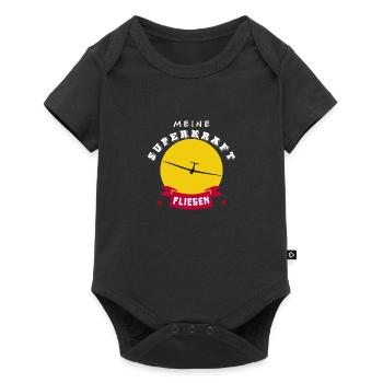 meine superkraft ist fliegen - Baby Premium Kurzarmbody - Schwarz - Vorne