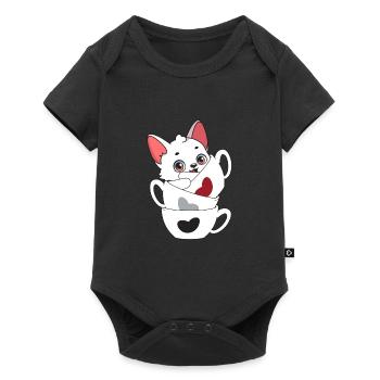 Niedlicher Polarfuchs - Baby Premium Kurzarmbody - Schwarz - Vorne