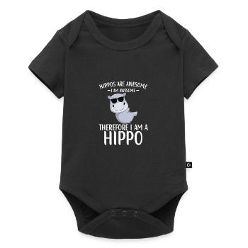 Tenue Hippo pour les enfants fans d’hippopotames - Body à manches courtes Premium Bébé - noir - Devant