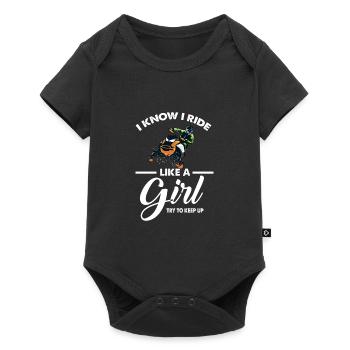 Snowmobile ride funny quote like a girl Wi - Baby Premium short-sleeve bodysuit - black - Front