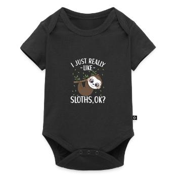 Tenue de paresseux pour les amateurs de paresseux - Body à manches courtes Premium Bébé - noir - Devant