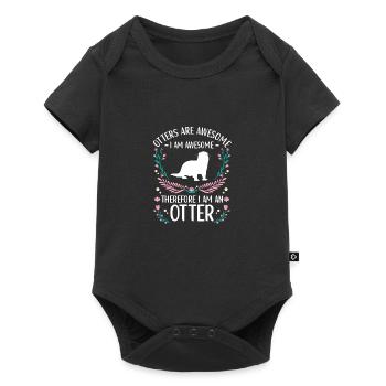 Tenue de loutre Amoureux de la loutre de mer - Body à manches courtes Premium Bébé - noir - Devant