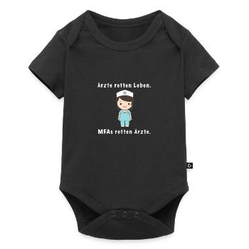 Lustiges MFA Spruchshirt – MFAs retten Ärzte - Baby Premium Kurzarmbody - Schwarz - Vorne