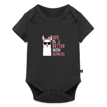 LLama Lover for Kids Alpaca Gift Girls - Baby Premium short-sleeve bodysuit - black - Front