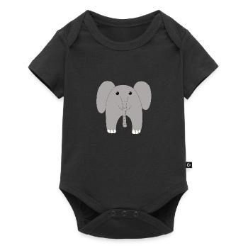 Baby elephant - front view - Baby Premium short-sleeve bodysuit - black - Front