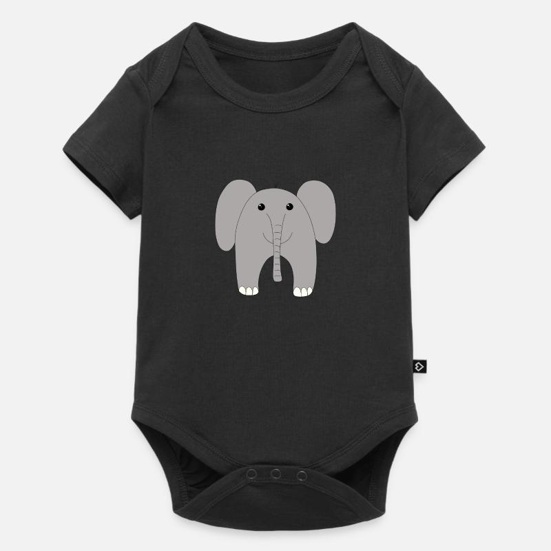 Baby elephant - front view - Baby Premium short-sleeve bodysuit - black