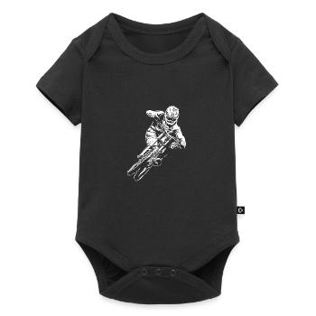 Mountain Biker / MTB Downhill Fahrrad geschenk - Baby Premium Kurzarmbody - Schwarz - Vorne