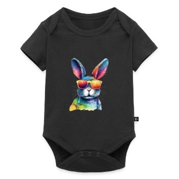Cool colorful rabbit - rabbit with sunglasses - Baby Premium short-sleeve bodysuit - black - Front