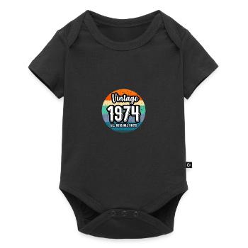 Vintage 1974 Humor Retro Anniversary Gift - Baby Premium short-sleeve bodysuit - black - Front