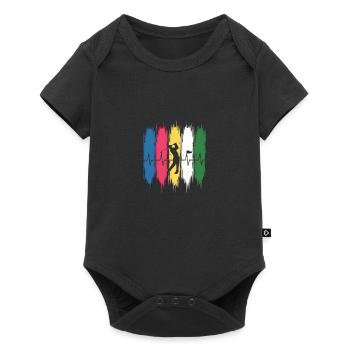 Golf Heartbeat - Baby Premium short-sleeve bodysuit - black - Front