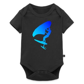 wingfoil wingsurfen hydrofoil Damen wingsurf - Baby Premium Kurzarmbody - Schwarz - Vorne