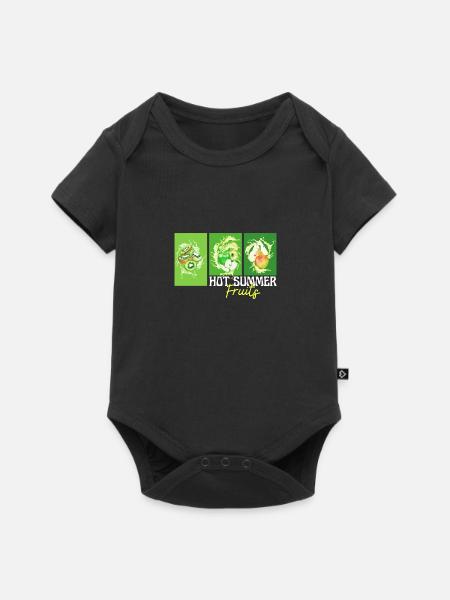 hot summer fruits - Baby Premium Kurzarmbody - Schwarz
