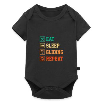 Eat Sleep Gliding Repeat Paragliding Parachute Par - Baby Premium Kurzarmbody - Schwarz - Vorne