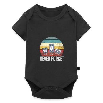 Never Forget 80s 90s Retro Technology Floppy - Baby Premium short-sleeve bodysuit - black - Front