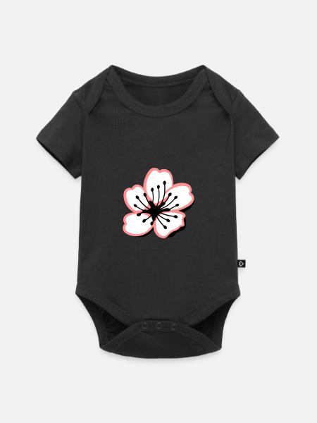 Sakura Kirschblüte - Baby Premium Kurzarmbody - Schwarz