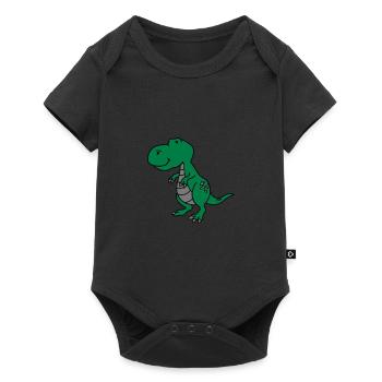 dinosaures 02 - Body à manches courtes Premium Bébé - noir - Devant