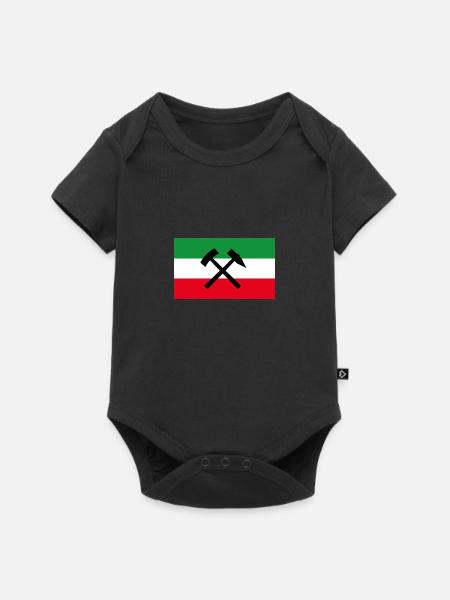 NRW Flagge Bergbau - Baby Premium Kurzarmbody - Schwarz