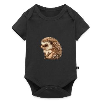Cute vintage hedgehog - Baby Premium short-sleeve bodysuit - black - Front