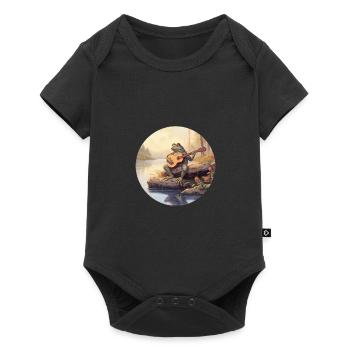 Frog joue du banjo - Body à manches courtes Premium Bébé - noir - Devant