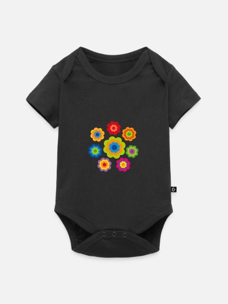 limited edition 4b flower power - Baby Premium Kurzarmbody - Schwarz