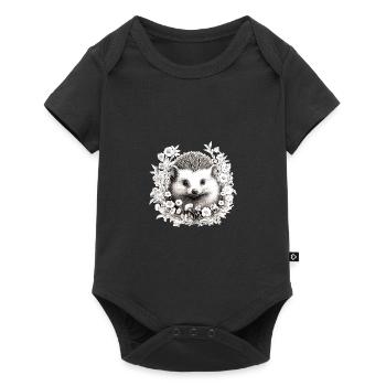 Cute vintage hedgehog - Baby Premium short-sleeve bodysuit - black - Front