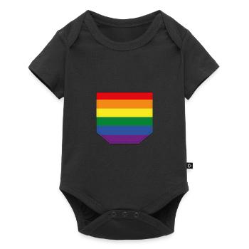 Breast pocket LGBT colorful gift idea - Baby Premium short-sleeve bodysuit - black - Front