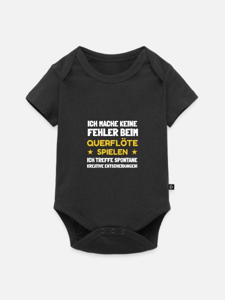 Meine Flöte ist Querflöte - Baby Premium Kurzarmbody - Schwarz