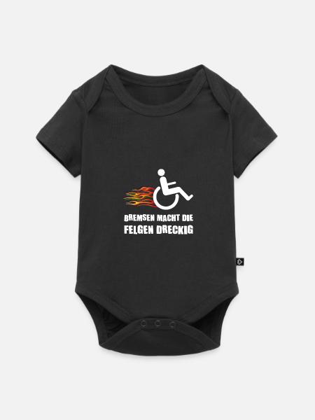 Rollstuhl Behinderung Handicap Rollstuhlfahrer - Baby Premium Kurzarmbody - Schwarz