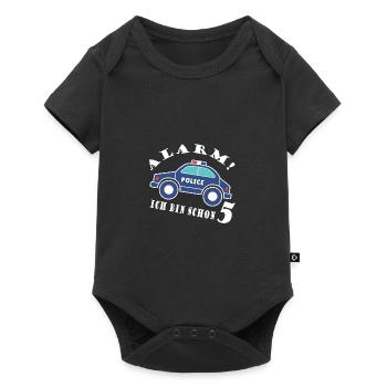 Alarm ich bin schon 5 Polizei - Baby Premium Kurzarmbody - Schwarz - Vorne