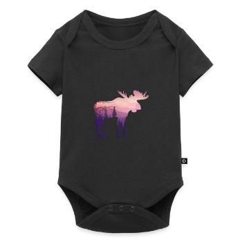 Moose - Baby Premium short-sleeve bodysuit - black - Front