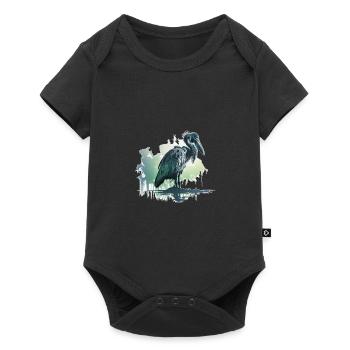 Shoebill watercolor - Baby Premium short-sleeve bodysuit - black - Front