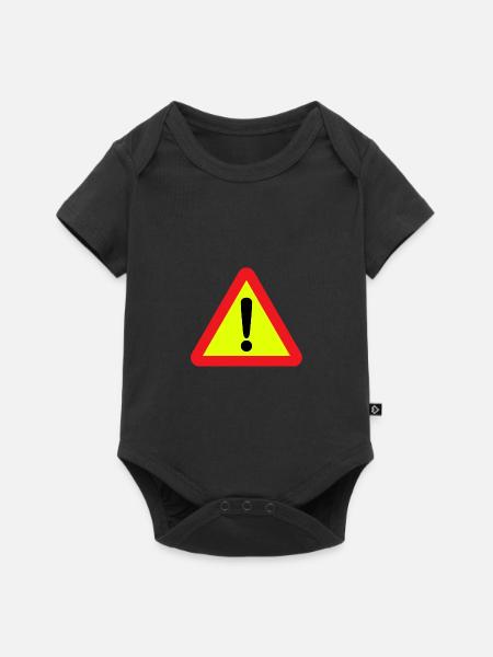 Warnung - Baby Premium Kurzarmbody - Schwarz