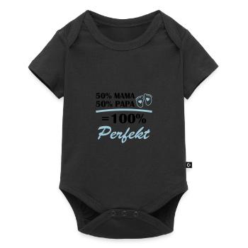 50 mama 50 papa 100 perfekt - Baby Premium Kurzarmbody - Schwarz - Vorne