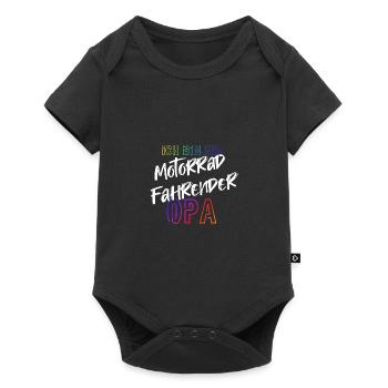Motorrad Opa Biker Motorradfahrer Geschenk - Baby Premium Kurzarmbody - Schwarz - Vorne