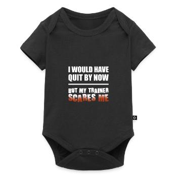Je l’aurais fait mais mon entraîneur me fait peur - Body à manches courtes Premium Bébé - noir - Devant