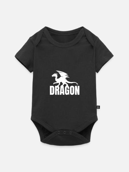Dragon Typography - Baby Premium Kurzarmbody - Schwarz