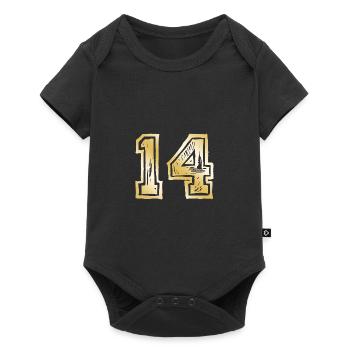 14 Number Gold - Baby Premium short-sleeve bodysuit - black - Front