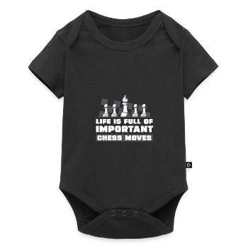 Life is chess - Baby Premium short-sleeve bodysuit - black - Front