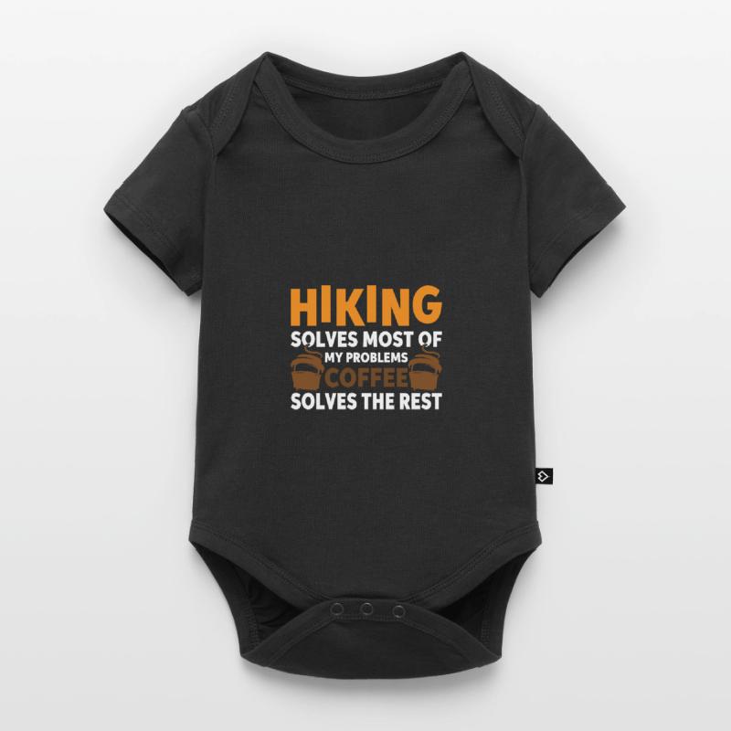 Hiking solves most problems that coffee solves Baby Premium short-sleeve bodysuit