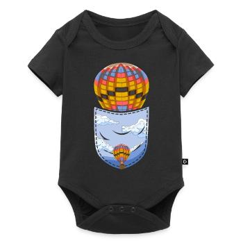 Balloon Ride Gift Chest Bag Hot Air Balloon - Baby Premium short-sleeve bodysuit - black - Front