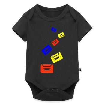 Kassette Symbol - Baby Premium Kurzarmbody - Schwarz - Vorne