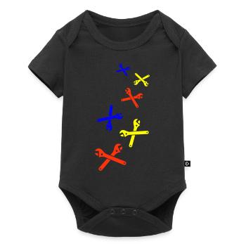 Schraubenschlüssel Icon - Baby Premium Kurzarmbody - Schwarz - Vorne