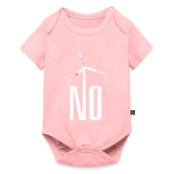 NO! Wind turbine no thanks - danger for birds - Baby Premium short-sleeve bodysuit - rose - Front