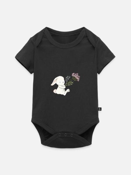 holding flower 01 - Baby Premium short-sleeve bodysuit - black
